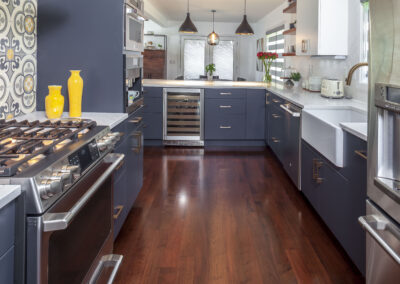 beautiful blue kitchen cabinetry