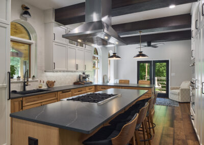 large stained kitchen island